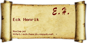 Eck Henrik névjegykártya