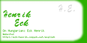 henrik eck business card